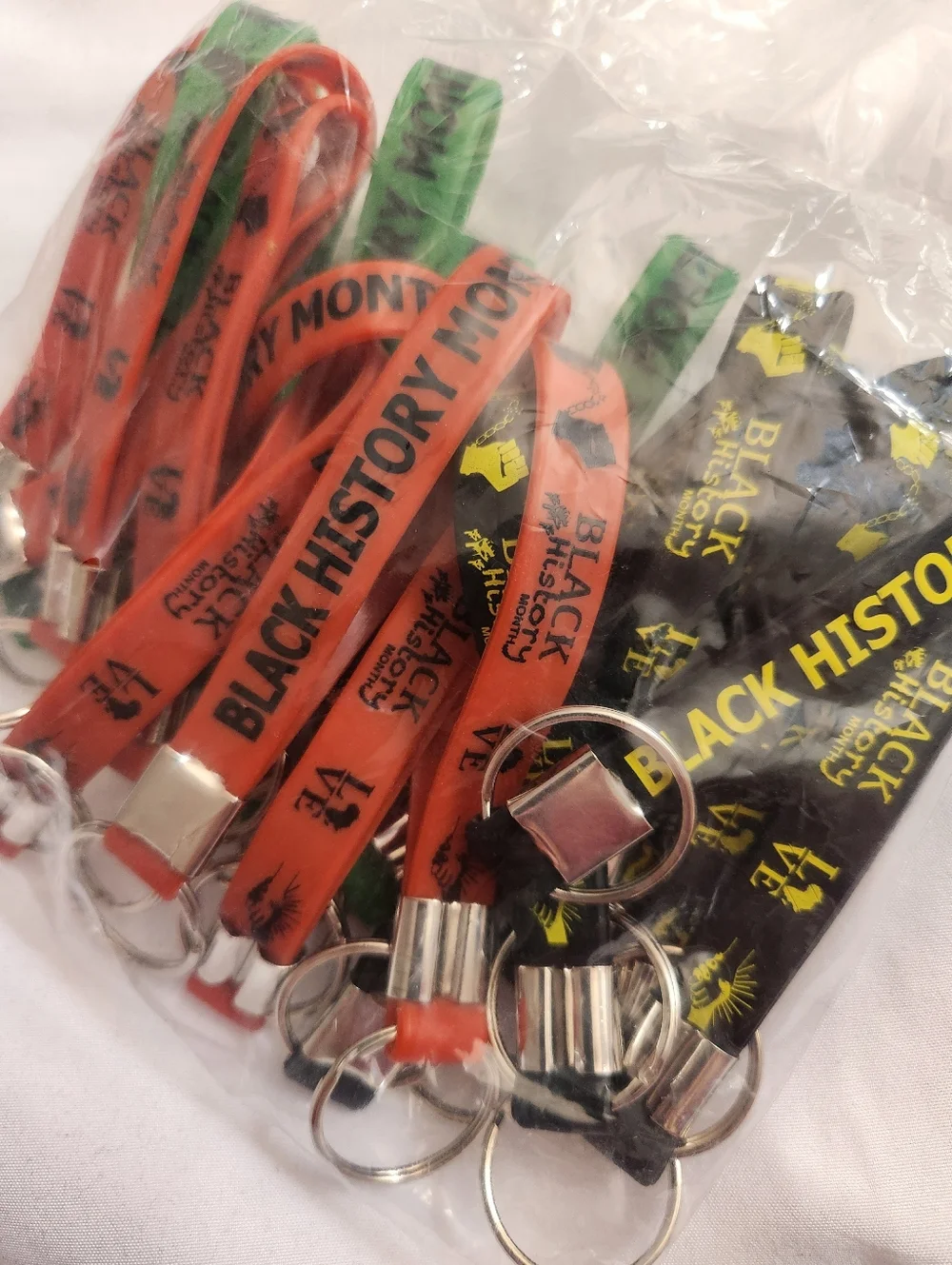 Pack Of Black History Month Silicon Keychains - Unbranded